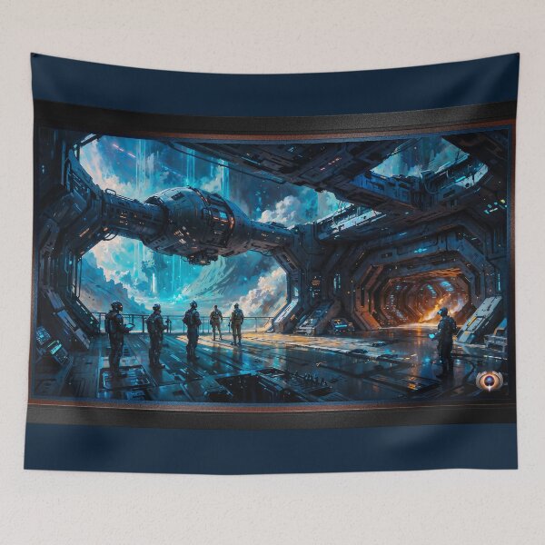 Item preview, Sci-Fi Futuristic Spaceship As Crew Prepares To Explore Planet Surface Engrossing AI Concept Art by Xzendor7 designed and sold by Xzendor7 Digital Art Creations.