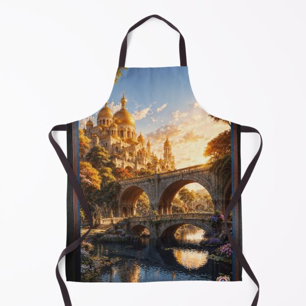Item preview, The Golden Temple Along The Belovus River Astounding AI Concept Art by Xzendor7 designed and sold by Xzendor7 Digital Art Creations.
