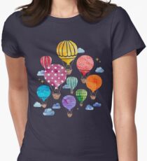 Hot Air Balloon Night Women's Fitted T-Shirt