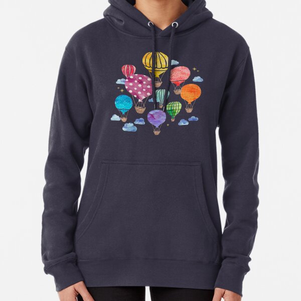 Hot Air Balloon Night Pullover Hoodie