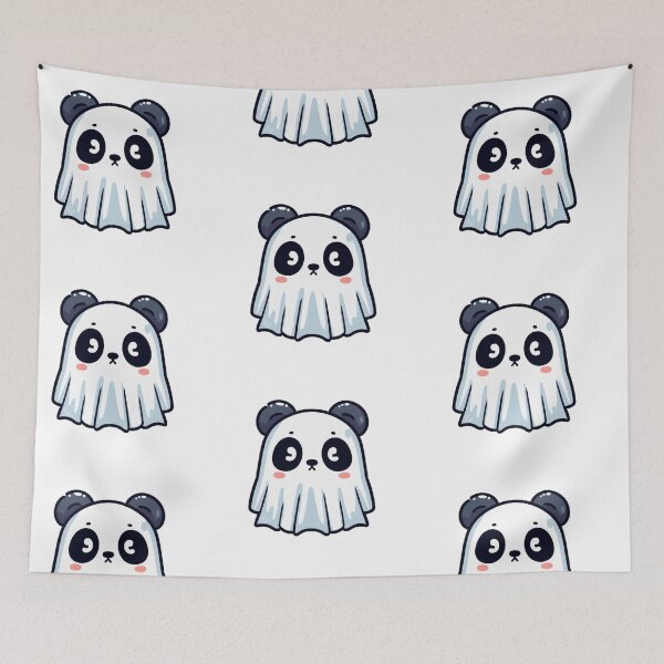 Item preview, Cartoon Panda Ghost with Eye Holes – Funny Halloween Animal Design designed and sold by Confuzz1ed.