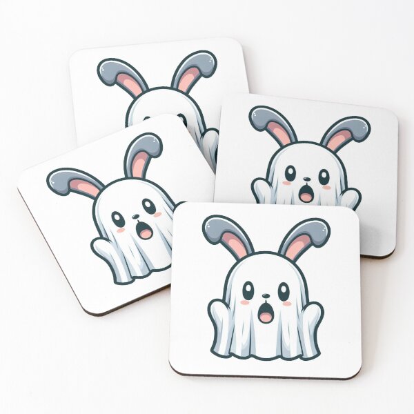 Item preview, Goofy Cartoon Bunny Ghost Wearing Sheet – Funny Spooky Animal Art designed and sold by Confuzz1ed.