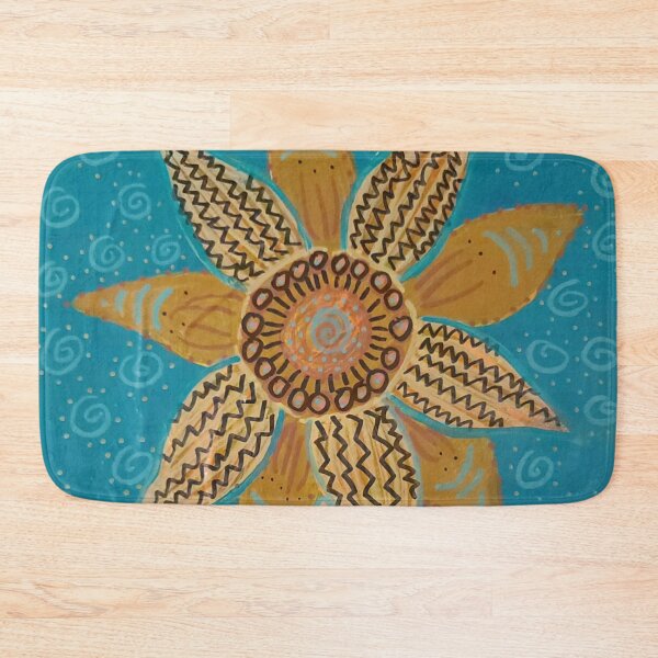 Item preview, Ruths Turquoise-Gold Sunflower designed and sold by ruthinman.