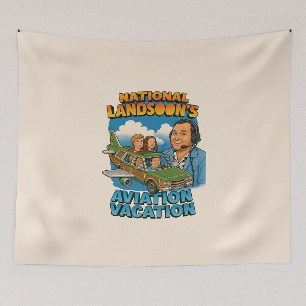 Item preview, National LandSoon's Aviation Vacation – Retro Travel Parody T-Shirt designed and sold by ATC HERO.