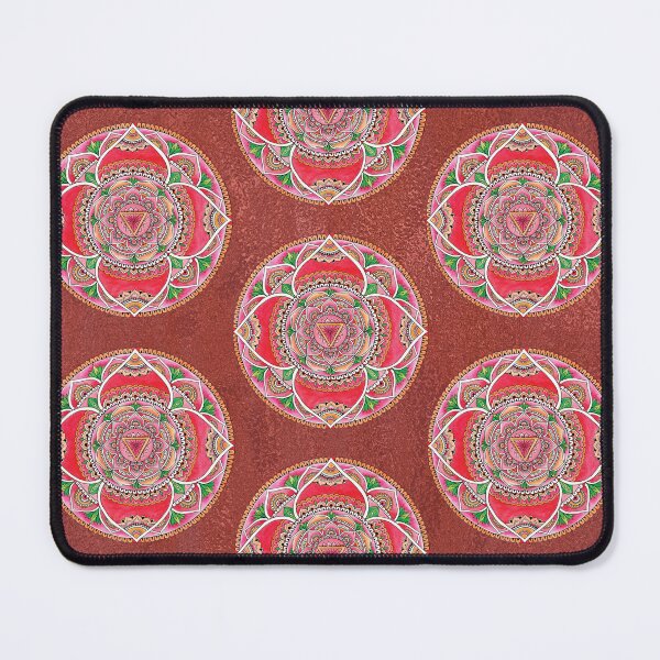 Item preview, Muladhara Root Chakra Earthy Red Metallic Mandala Art designed and sold by mandalasouldesigns.
