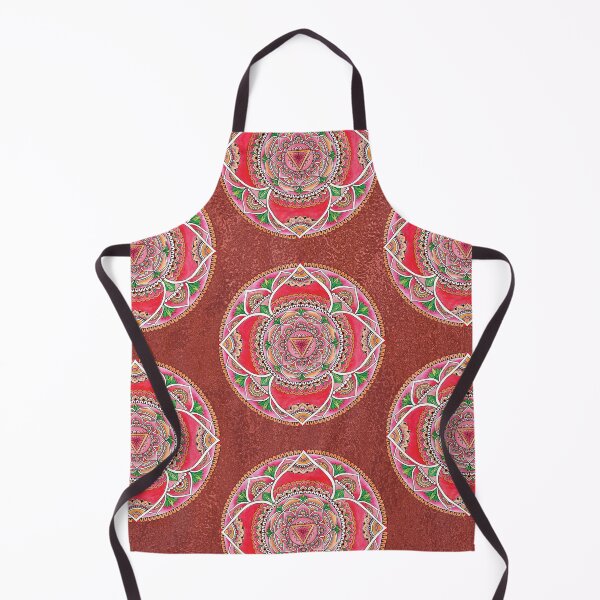 Item preview, Muladhara Root Chakra Earthy Red Metallic Mandala Art designed and sold by mandalasouldesigns.