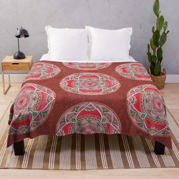 Item preview, Muladhara Root Chakra Earthy Red Metallic Mandala Art  designed and sold by mandalasouldesigns.