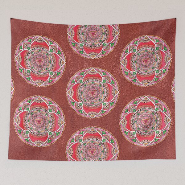 Item preview, Muladhara Root Chakra Earthy Red Metallic Mandala Art  designed and sold by mandalasouldesigns.