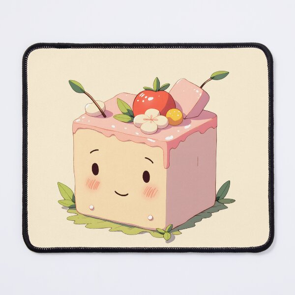 Item preview, Kawaii Marshmallow Cube – Cute Dessert Illustration with Fruit Topping designed and sold by DesertOptimist.