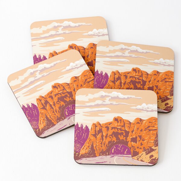 Item preview, Red Canyon Tunnel Through Rock Fin in Utah WPA Poster Art designed and sold by patrimonio.