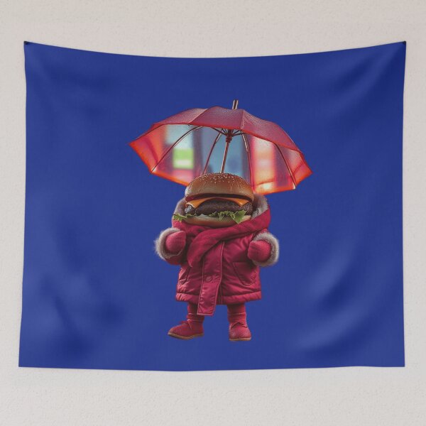 Item preview, Lady Umbrella Winter Burger – Elegant Snowy Food Art designed and sold by BurgerOddity & Gli Angoli Rettili.