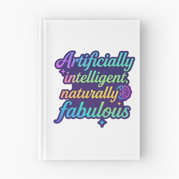 Item preview, Artificially Intelligent, Naturally Fabulous – Fun AI & Pride-Inspired Quote designed and sold by Katscuriosities.