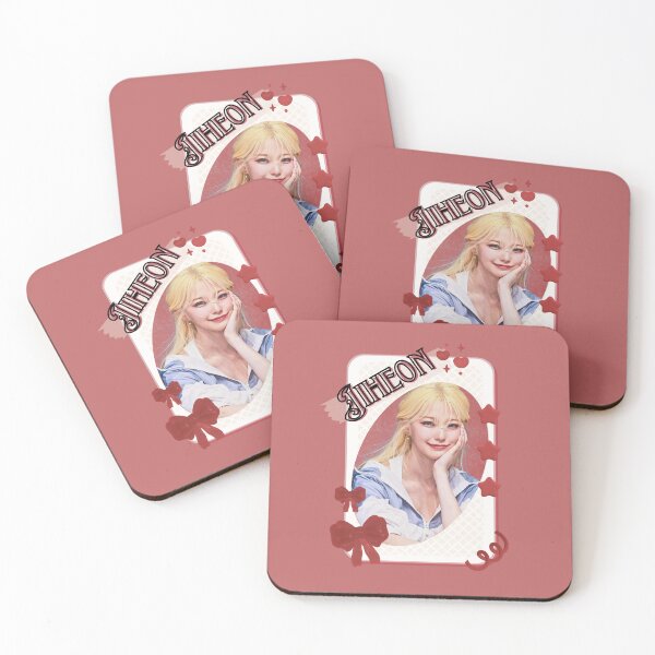 Item preview, Fromis_9 Jiheon Kpop Girl Group Card Red Aesthetic Collage Design designed and sold by AJUNICE STUDIO.