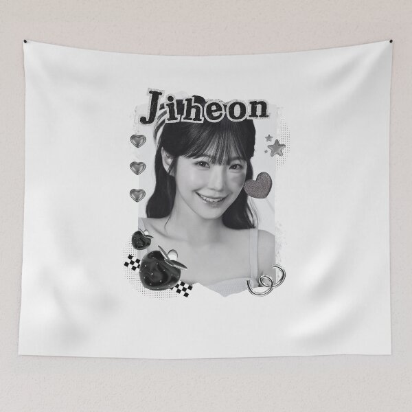 Item preview, Fromis_9 Jiheon Kpop Girl Group Black and White Collage Design designed and sold by AJUNICE STUDIO.