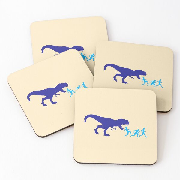 Item preview, T-Rex 3 Friends Sport Running Tyrannosaurus Attacking Fleeing Team designed and sold by shirt-o-mat.