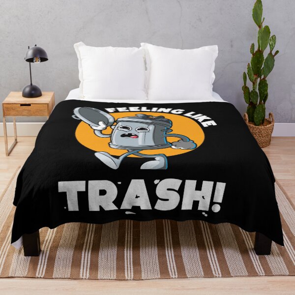 Item preview, Feeling like trash - funny tired and hungover trashed design (on dark colors) designed and sold by messy-nessie.