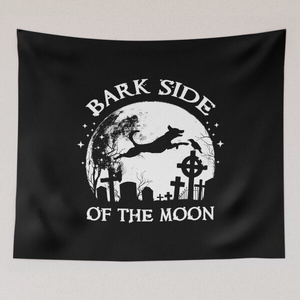 Item preview, Bark Side of the Moon Gothic Dog Halloween Moon Graveyard Design designed and sold by Dmetalx Art Apparel.