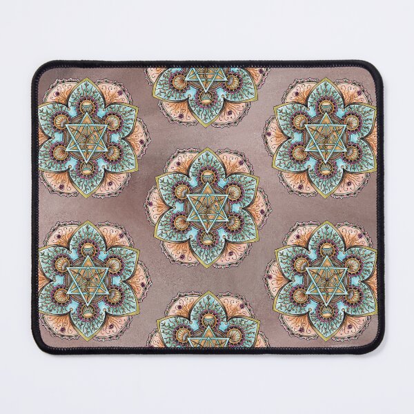 Item preview, Vasundhara Earth Star Chakra Earthy Blue Brown Mandala Art designed and sold by mandalasouldesigns.