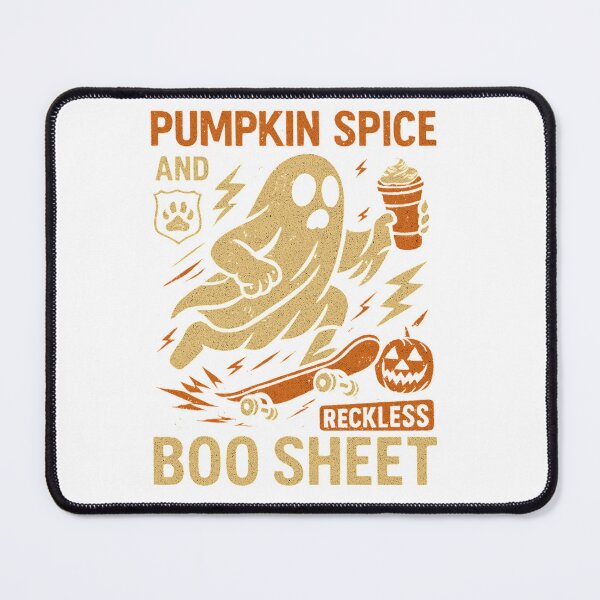 Item preview, Pumpkin Spice and Reckless and Boo Sheet – Funny Ghost Halloween Coffee Skateboard  Classic T-Shirt designed and sold by inkfluenceart.