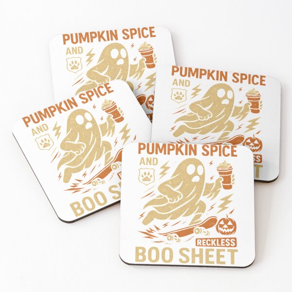 Item preview, Pumpkin Spice and Reckless and Boo Sheet – Funny Ghost Halloween Coffee Skateboard  Classic T-Shirt designed and sold by inkfluenceart.