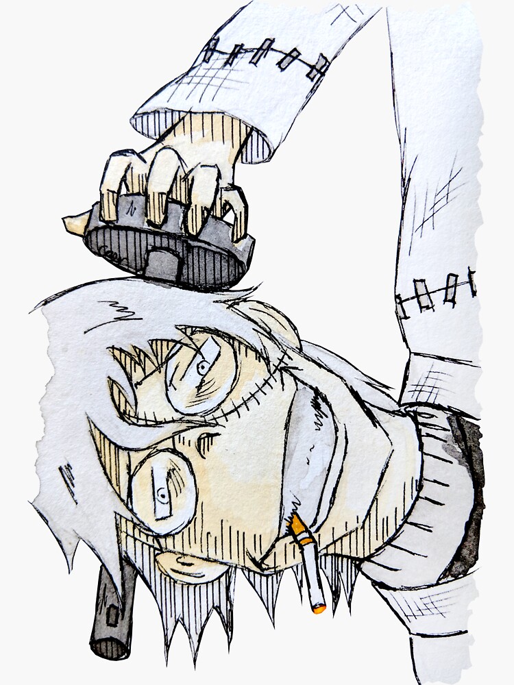 Inktober Day 23: Dr. Stein, Soul Eater, Death Scythe by PikachuHat