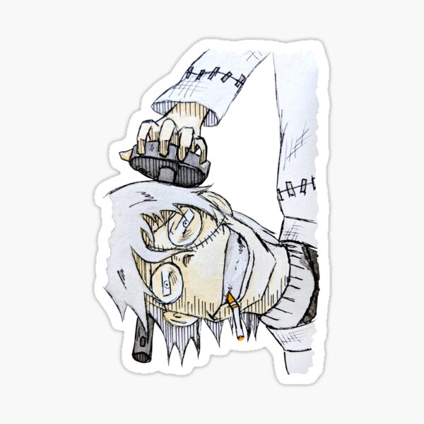 Inktober Day 23: Dr. Stein, Soul Eater, Death Scythe Sticker