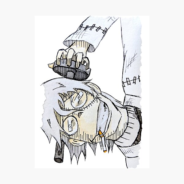 Inktober Day 23: Dr. Stein, Soul Eater, Death Scythe Photographic Print