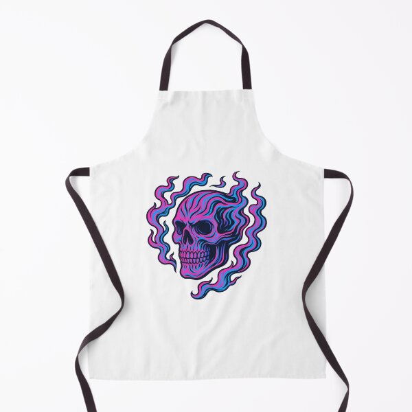 Item preview, Psychedelic Neon Skull with Flames – Trippy Vaporwave Horror Art for Rave, Goth & Alternative Fashion designed and sold by GemBob Creations.