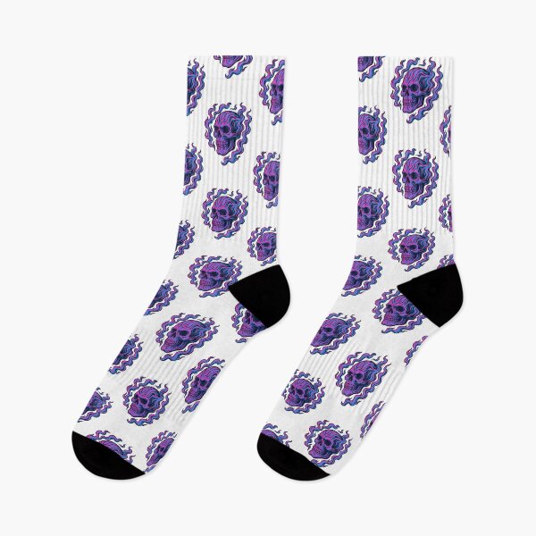 Item preview, Psychedelic Neon Skull with Flames – Trippy Vaporwave Horror Art for Rave, Goth & Alternative Fashion designed and sold by GemBob Creations.
