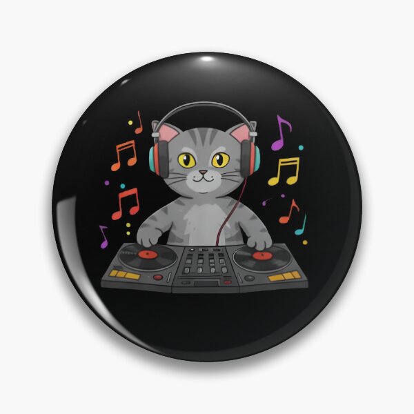 Item preview, Cool Gray Tabby Cat DJ  – Funny Music Lover Cat Design designed and sold by Uglyandcute.