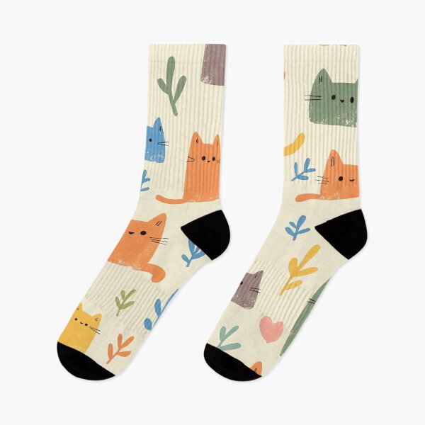 Item preview, Minimalist Kawaii Cat Pattern – Cute Pastel Cartoon Cats designed and sold by DesertOptimist.