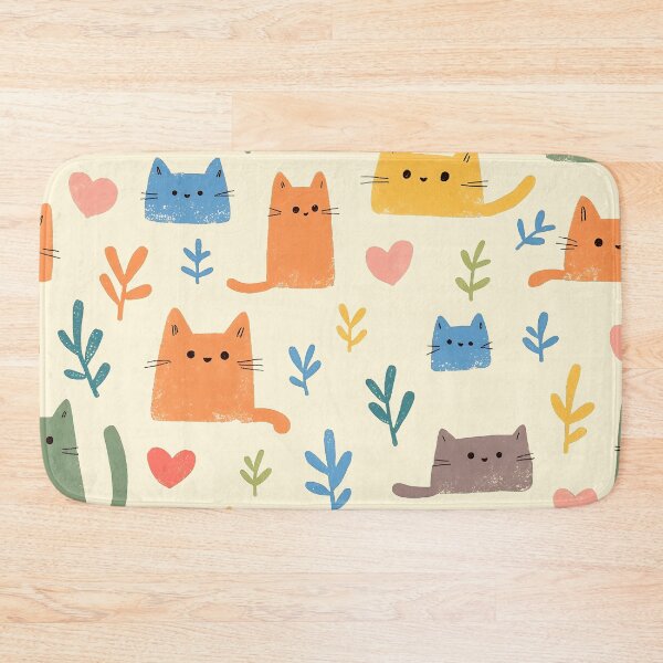 Item preview, Minimalist Kawaii Cat Pattern – Cute Pastel Cartoon Cats designed and sold by DesertOptimist.