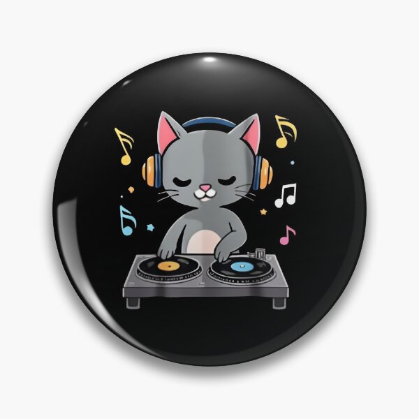 Item preview, Cool Gray Tabby Cat DJ  – Funny Music Lover Cat Design designed and sold by Uglyandcute.