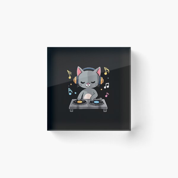 Item preview, Cool Gray Tabby Cat DJ  – Funny Music Lover Cat Design designed and sold by Uglyandcute.