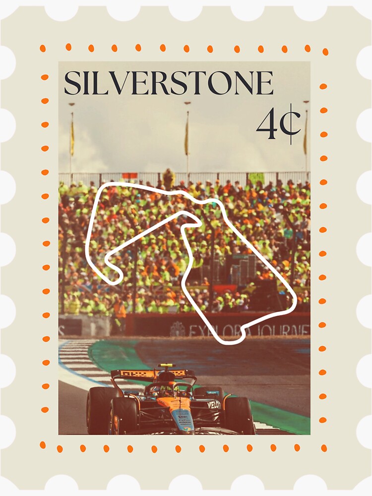 Vintage Silverstone GP Stamp – Formula 1 Grand Prix Circuit Design Sticker