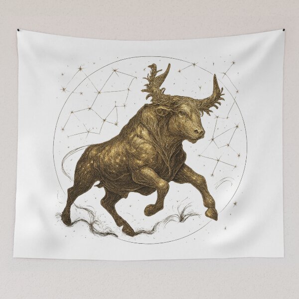 Item preview, Cosmic Taurus Season - Zodiac Bull Galaxy Art designed and sold by TONSNAP.