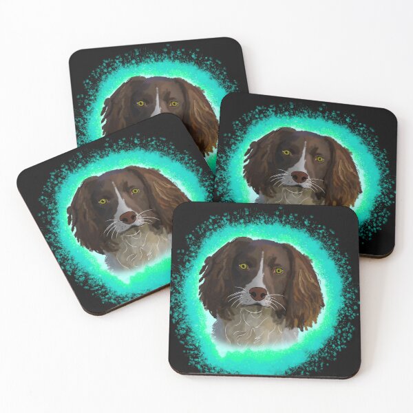 Item preview, english springer spainel brown cyan splash designed and sold by DawnCatcher20.