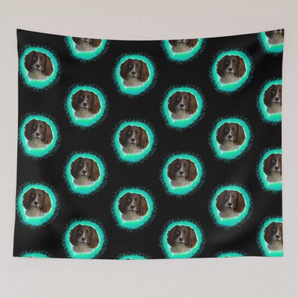 Item preview, english springer spainel brown cyan splash designed and sold by DawnCatcher20.