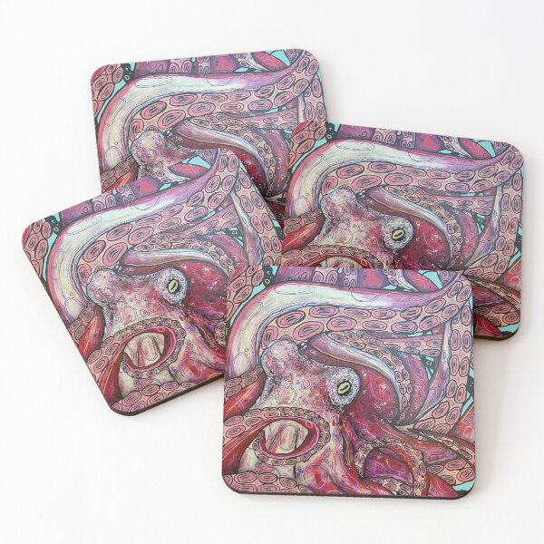 Item preview, Super Cool Red and Gold Octopus designed and sold by Gaz Jarman.