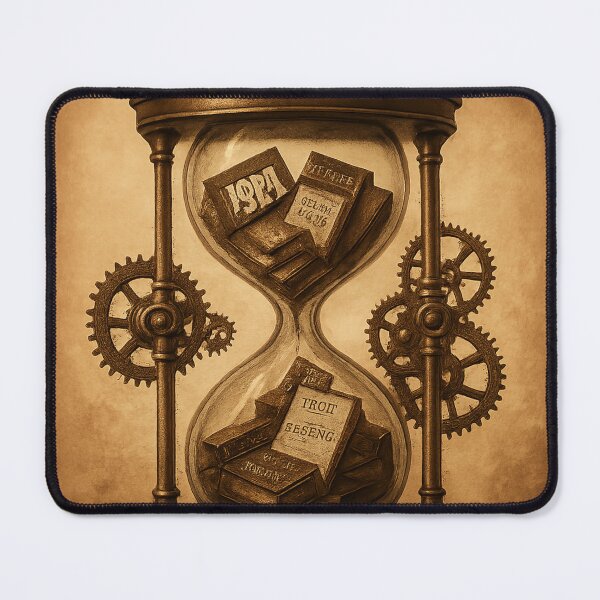 Item preview, Time-Traveling Reader - Bibliophile Hourglass Art designed and sold by TONSNAP.