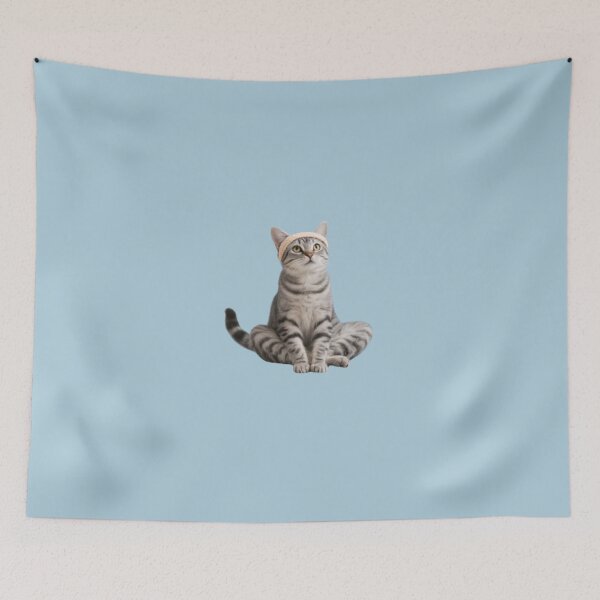 Item preview, Funny Yoga Gray Tabby Cat “Namaste in Bed” T-Shirt Mockup designed and sold by Uglyandcute.