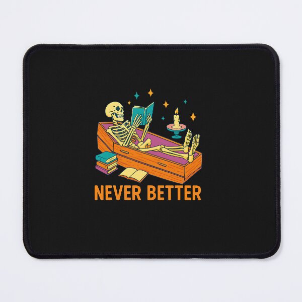 Item preview, Funny Skeleton Reading Book In Coffin Never Better Halloween designed and sold by TalalosART.