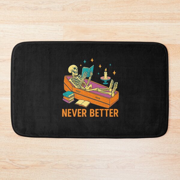 Item preview, Funny Skeleton Reading Book In Coffin Never Better Halloween designed and sold by TalalosART.