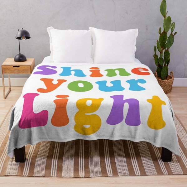 Item preview, Shine Your Light – Colorful Retro Typography Motivation Quote designed and sold by BloomOfDesign.