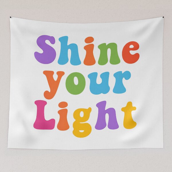 Item preview, Shine Your Light – Colorful Retro Typography Motivation Quote designed and sold by BloomOfDesign.