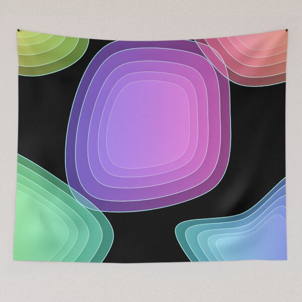 Item preview, Abstract Gradient Shapes on Black Background designed and sold by RudArtAI.