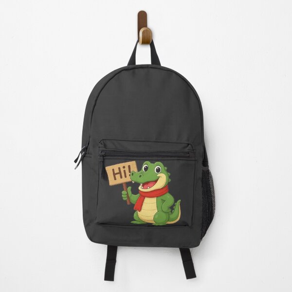 Item preview, Cute Green Crocodile Saying Hi with Red Scarf Cartoon Illustration designed and sold by E-SarnEdge.