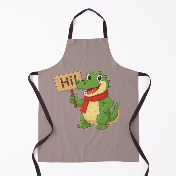 Item preview, Cute Green Crocodile Saying Hi with Red Scarf Cartoon Illustration designed and sold by E-SarnEdge.