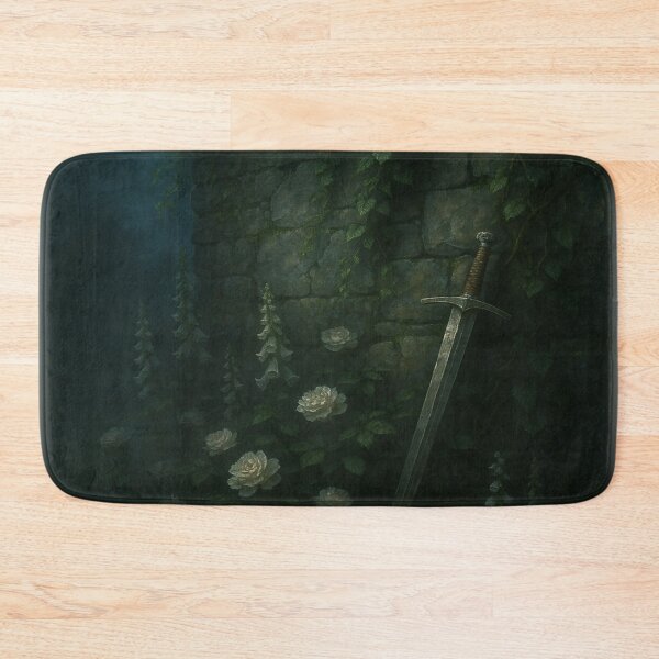 Item preview, Overgrown Gothic Garden Wall • Moonlit Ivy-Covered Stone & Forgotten Relic in Enchanted Night Fantasy Art designed and sold by fairmaiden7.
