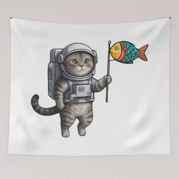 Item preview, Space Explorer Gray Tabby Cat Astronaut Cute Galaxy Design designed and sold by Uglyandcute.